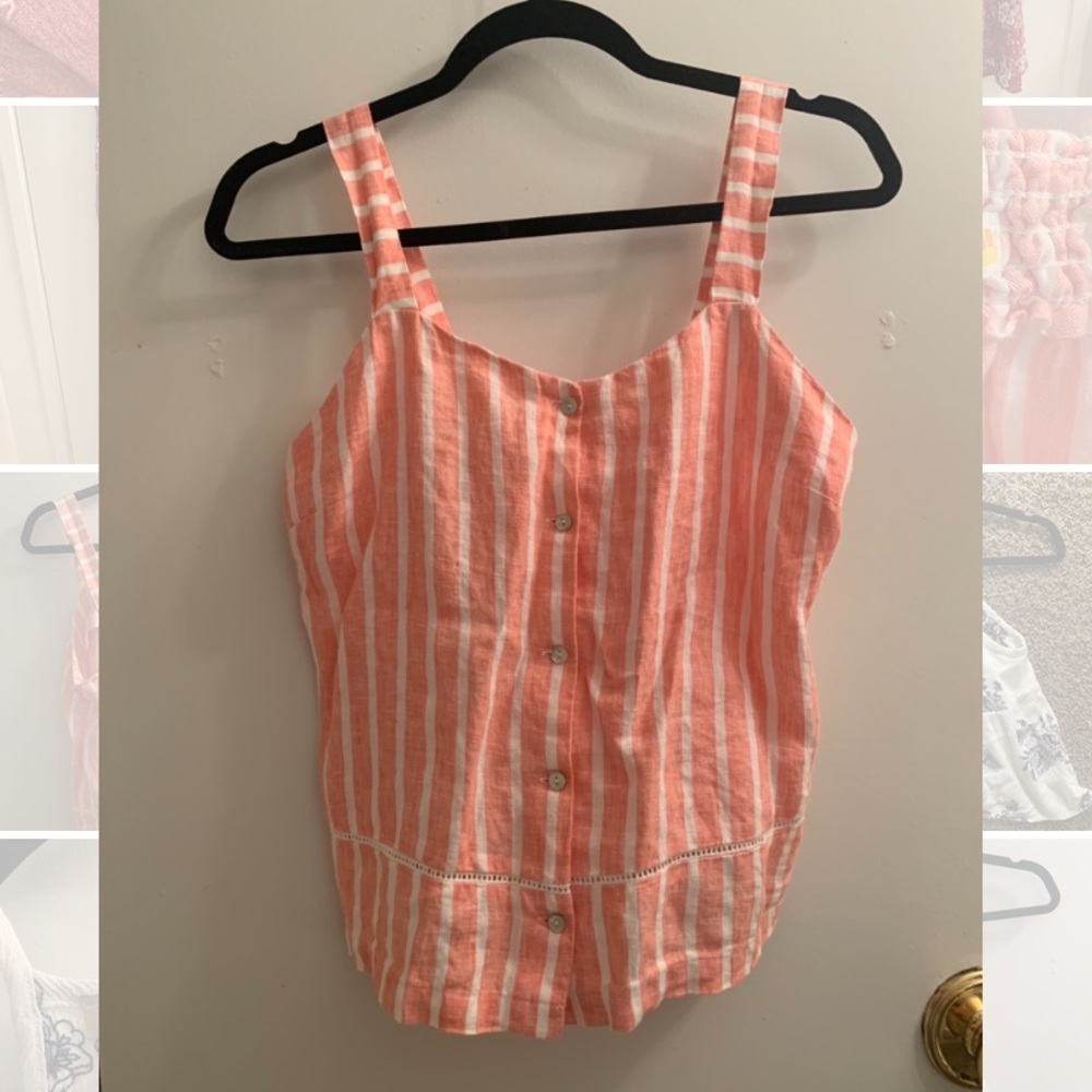 Pink striped tank (XS, never worn)